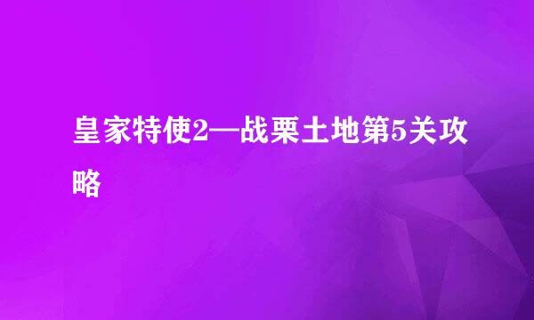 皇家特使2—战栗土地第5关攻略