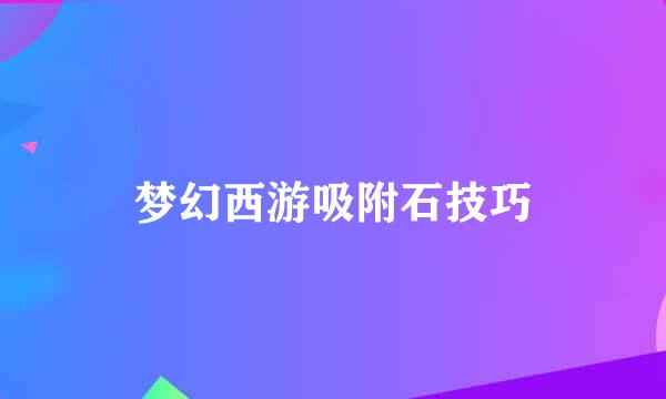 梦幻西游吸附石技巧