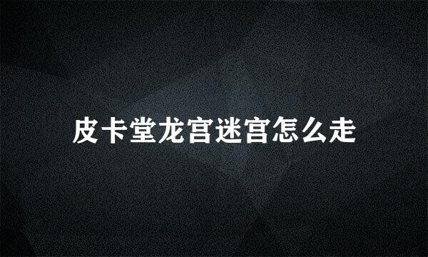 皮卡堂龙宫迷宫怎么走