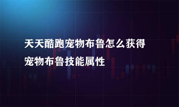 天天酷跑宠物布鲁怎么获得 宠物布鲁技能属性