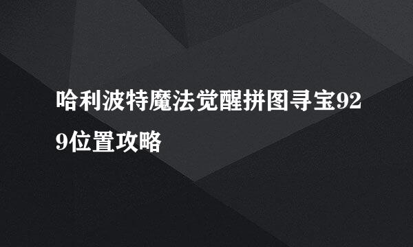 哈利波特魔法觉醒拼图寻宝929位置攻略