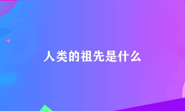 人类的祖先是什么