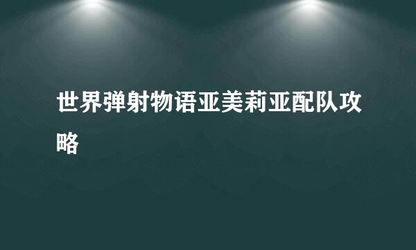 世界弹射物语亚美莉亚配队攻略