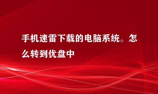手机速雷下载的电脑系统。怎么转到优盘中