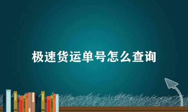 极速货运单号怎么查询