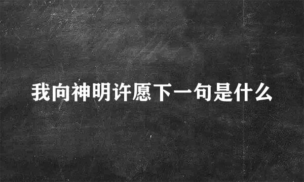 我向神明许愿下一句是什么