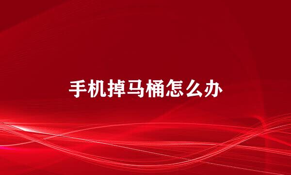 手机掉马桶怎么办