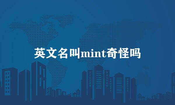 英文名叫mint奇怪吗