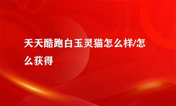 天天酷跑白玉灵猫怎么样/怎么获得