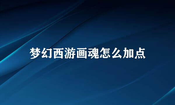 梦幻西游画魂怎么加点