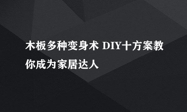 木板多种变身术 DIY十方案教你成为家居达人