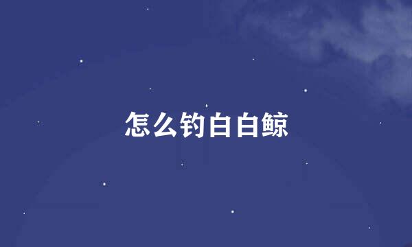 怎么钓白白鲸