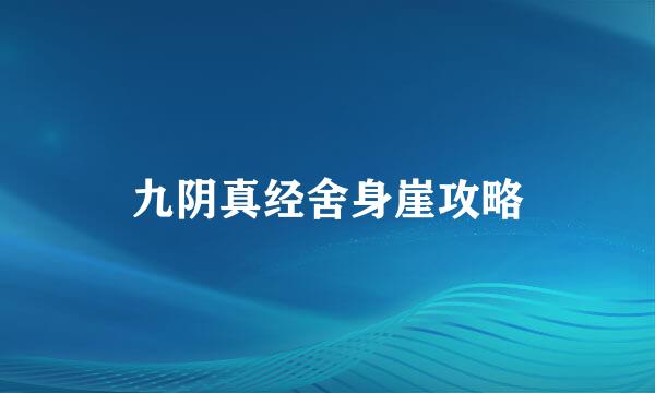 九阴真经舍身崖攻略