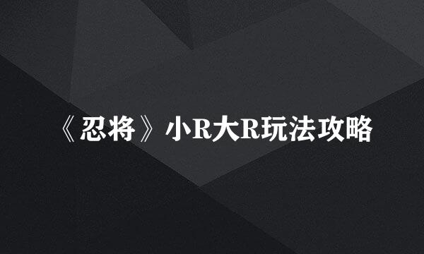 《忍将》小R大R玩法攻略