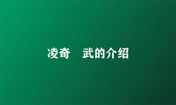 凌奇艶武的介绍