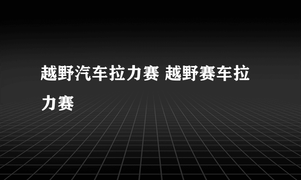 越野汽车拉力赛 越野赛车拉力赛
