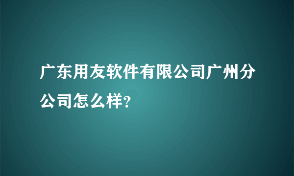 广东用友软件有限公司广州分公司怎么样？