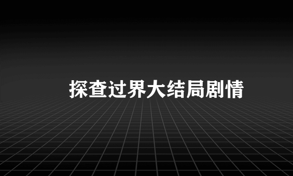 囧探查过界大结局剧情