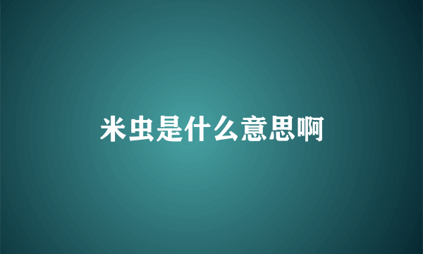 米虫是什么意思啊