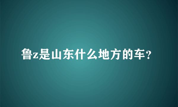 鲁z是山东什么地方的车？