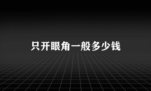 只开眼角一般多少钱