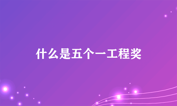 什么是五个一工程奖
