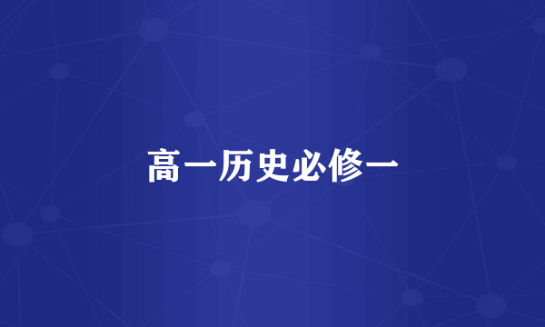 高一历史必修一