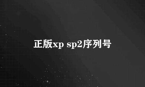 正版xp sp2序列号