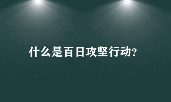 什么是百日攻坚行动？