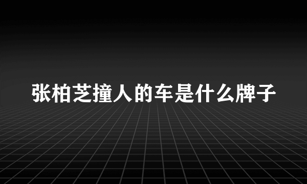 张柏芝撞人的车是什么牌子