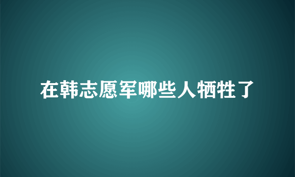 在韩志愿军哪些人牺牲了