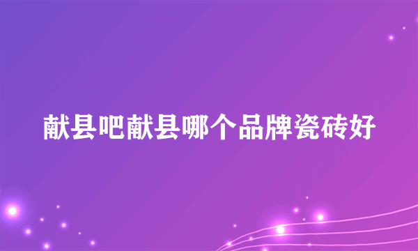 献县吧献县哪个品牌瓷砖好