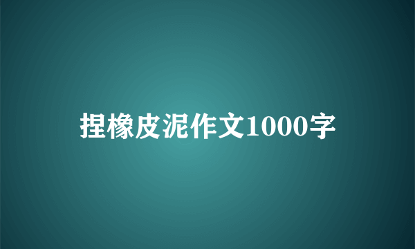 捏橡皮泥作文1000字