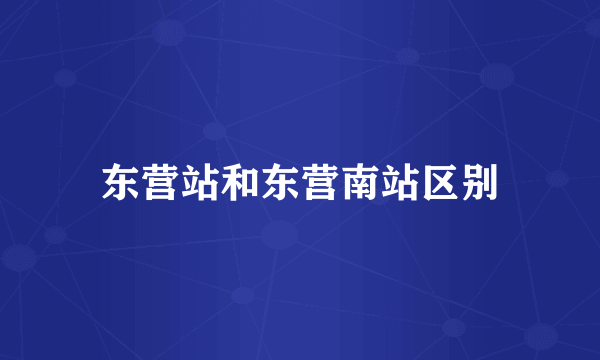 东营站和东营南站区别