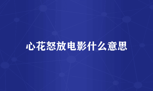 心花怒放电影什么意思