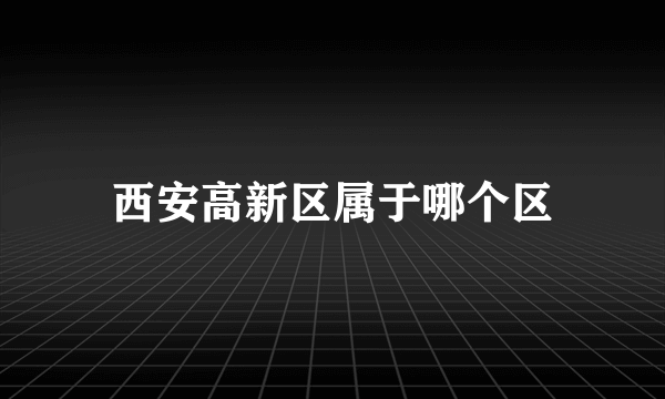 西安高新区属于哪个区