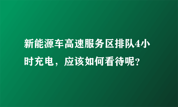 新能源车高速服务区排队4小时充电，应该如何看待呢？