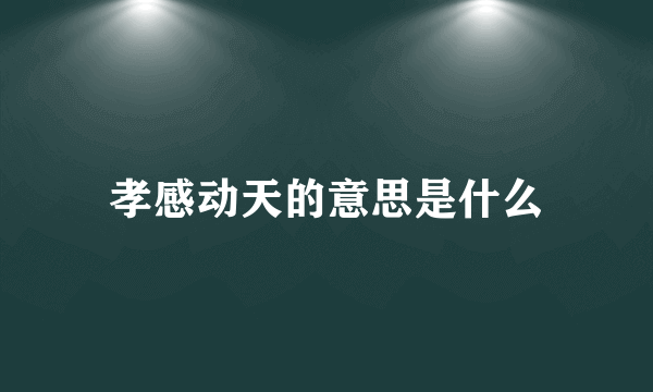 孝感动天的意思是什么