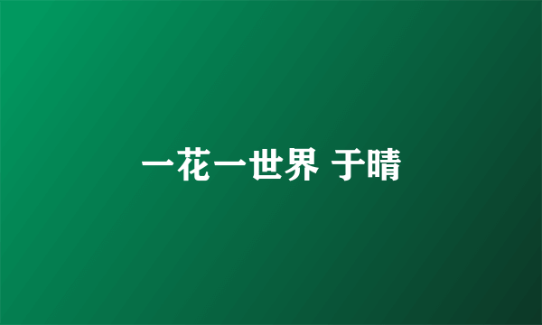 一花一世界 于晴