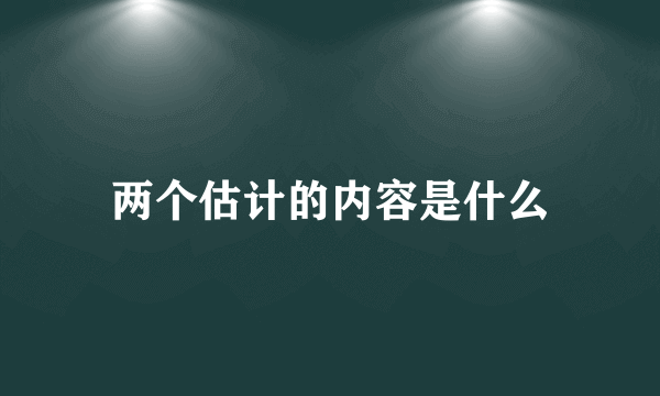 两个估计的内容是什么