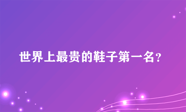 世界上最贵的鞋子第一名？