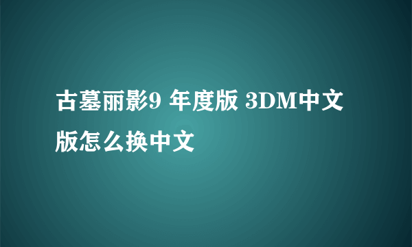 古墓丽影9 年度版 3DM中文版怎么换中文