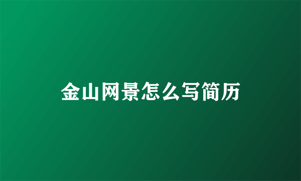 金山网景怎么写简历