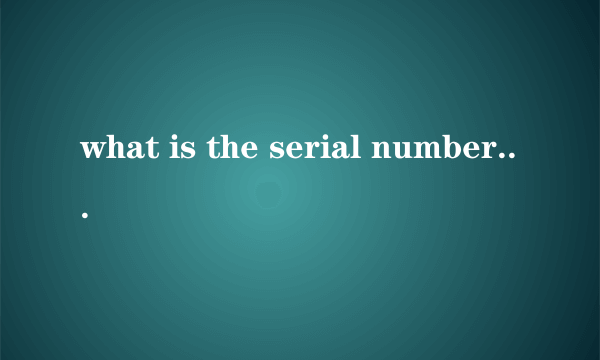 what is the serial number and passport for registering JIN SHAN CI BA 2006
