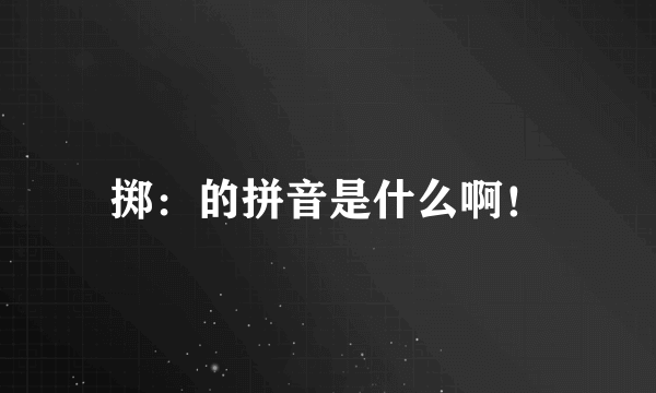 掷：的拼音是什么啊！