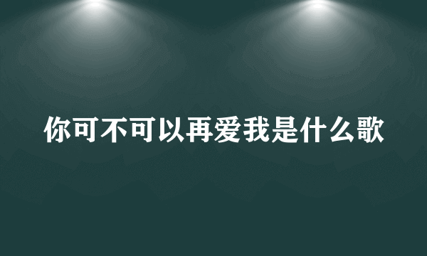 你可不可以再爱我是什么歌
