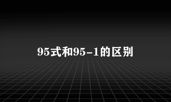 95式和95-1的区别