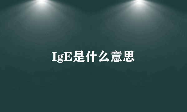 IgE是什么意思