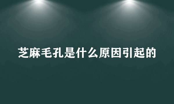 芝麻毛孔是什么原因引起的