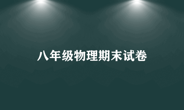 八年级物理期末试卷